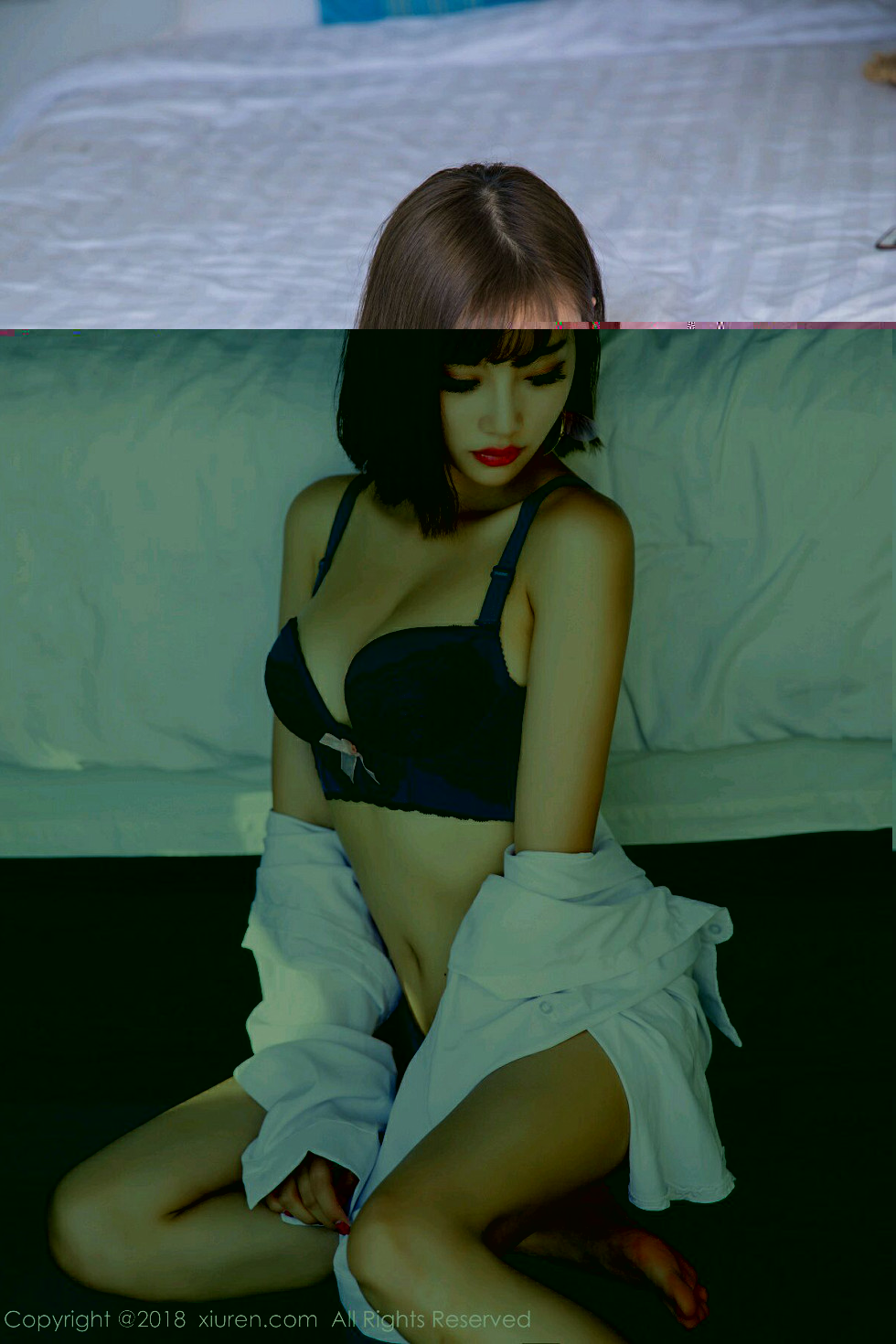甜美女神杨晨晨sugar甲米旅拍低胸吊带连身裙湿身诱惑