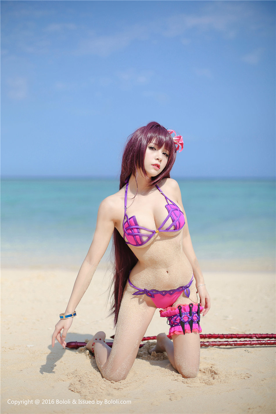 沙滩爆乳萝莉夏美酱cosplay比基尼高清写真图片