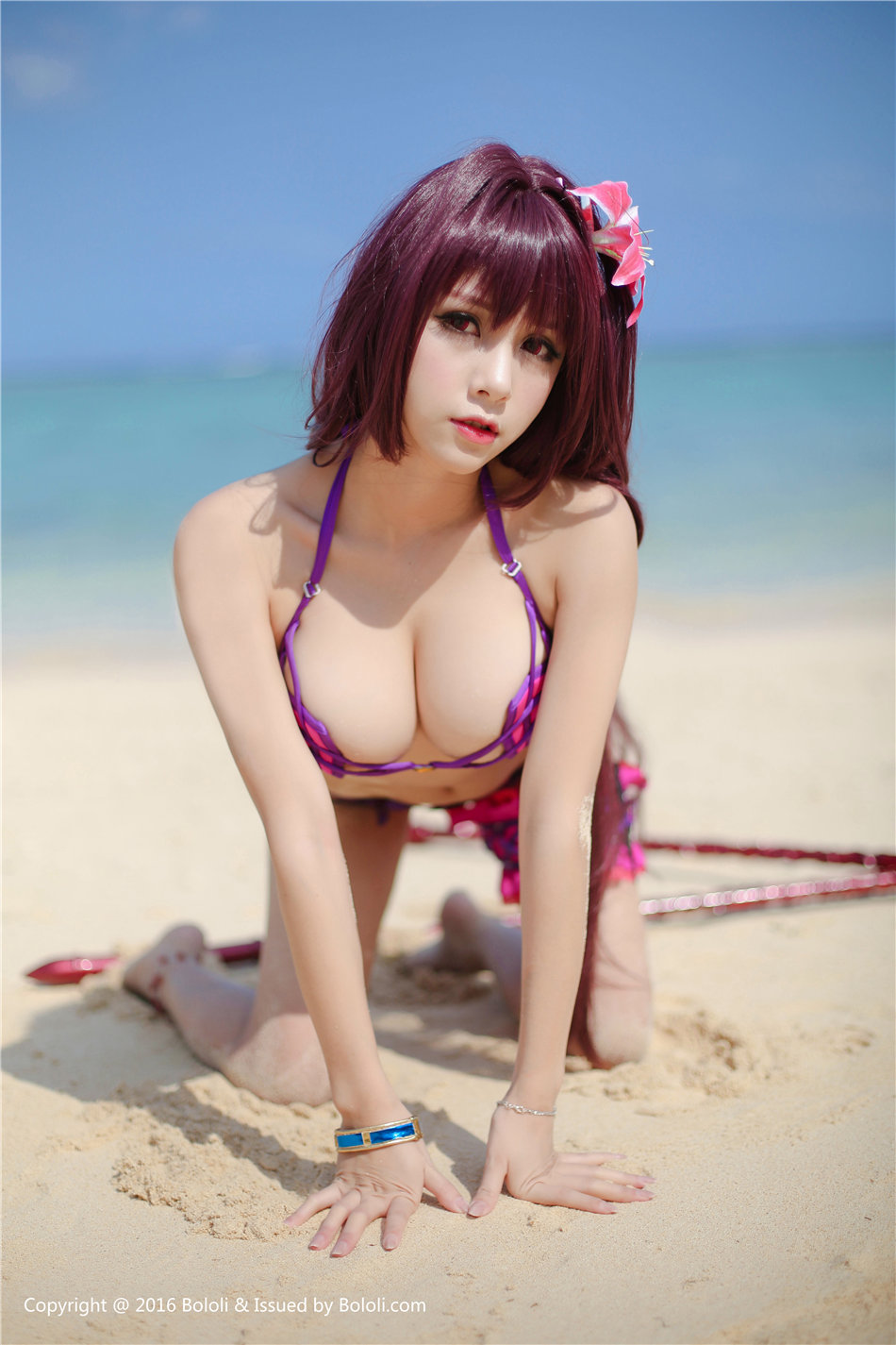 沙滩爆乳萝莉夏美酱cosplay比基尼高清写真图片