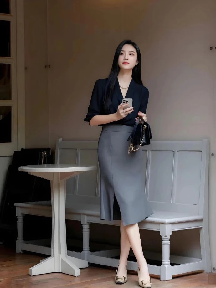 包臀裙高跟大长腿