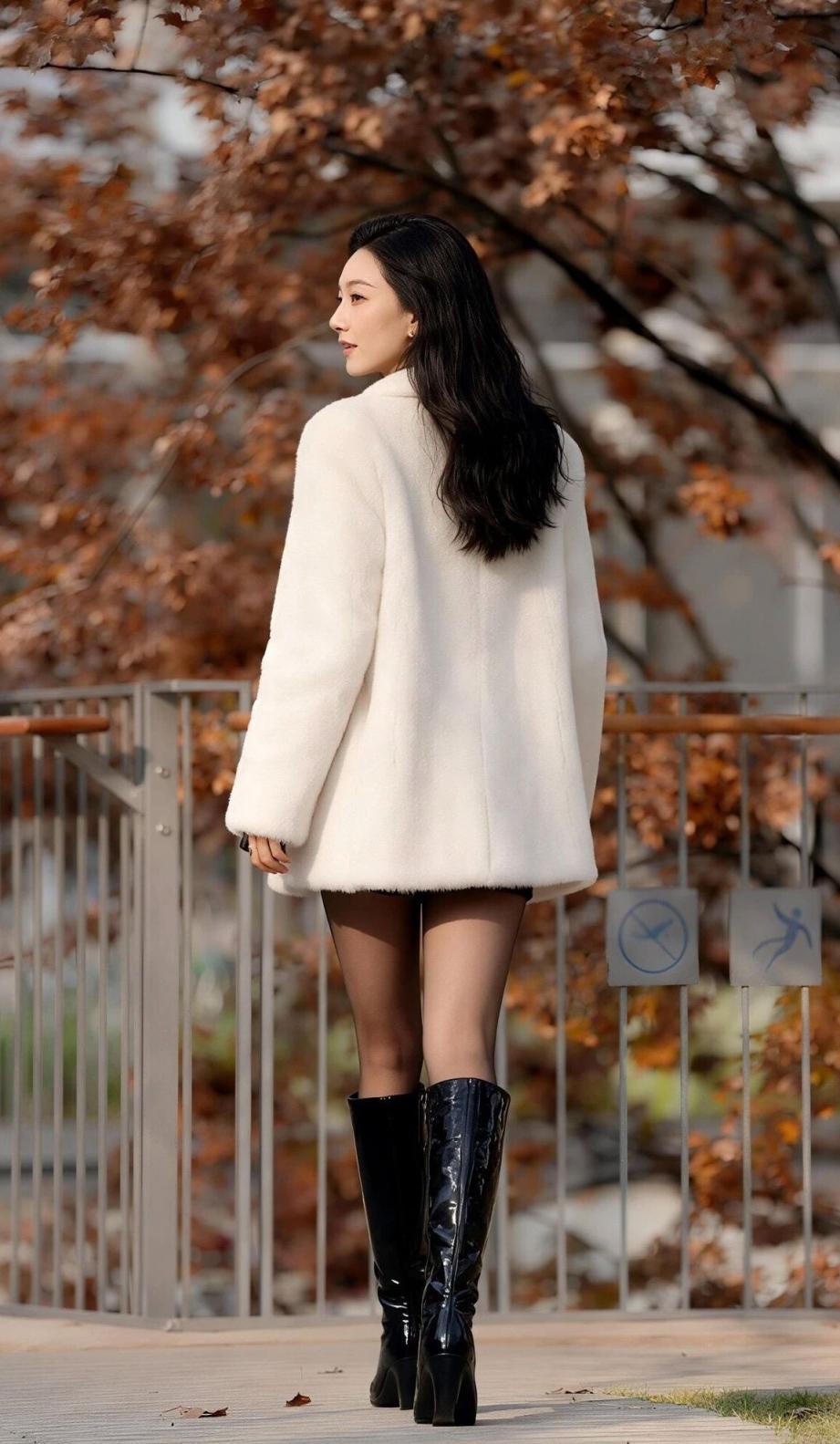 包臀裙，纤腰黑丝大长腿