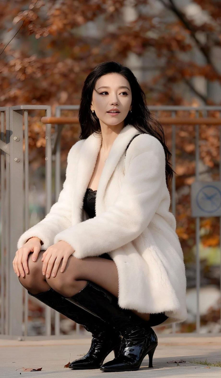 包臀裙，纤腰黑丝大长腿