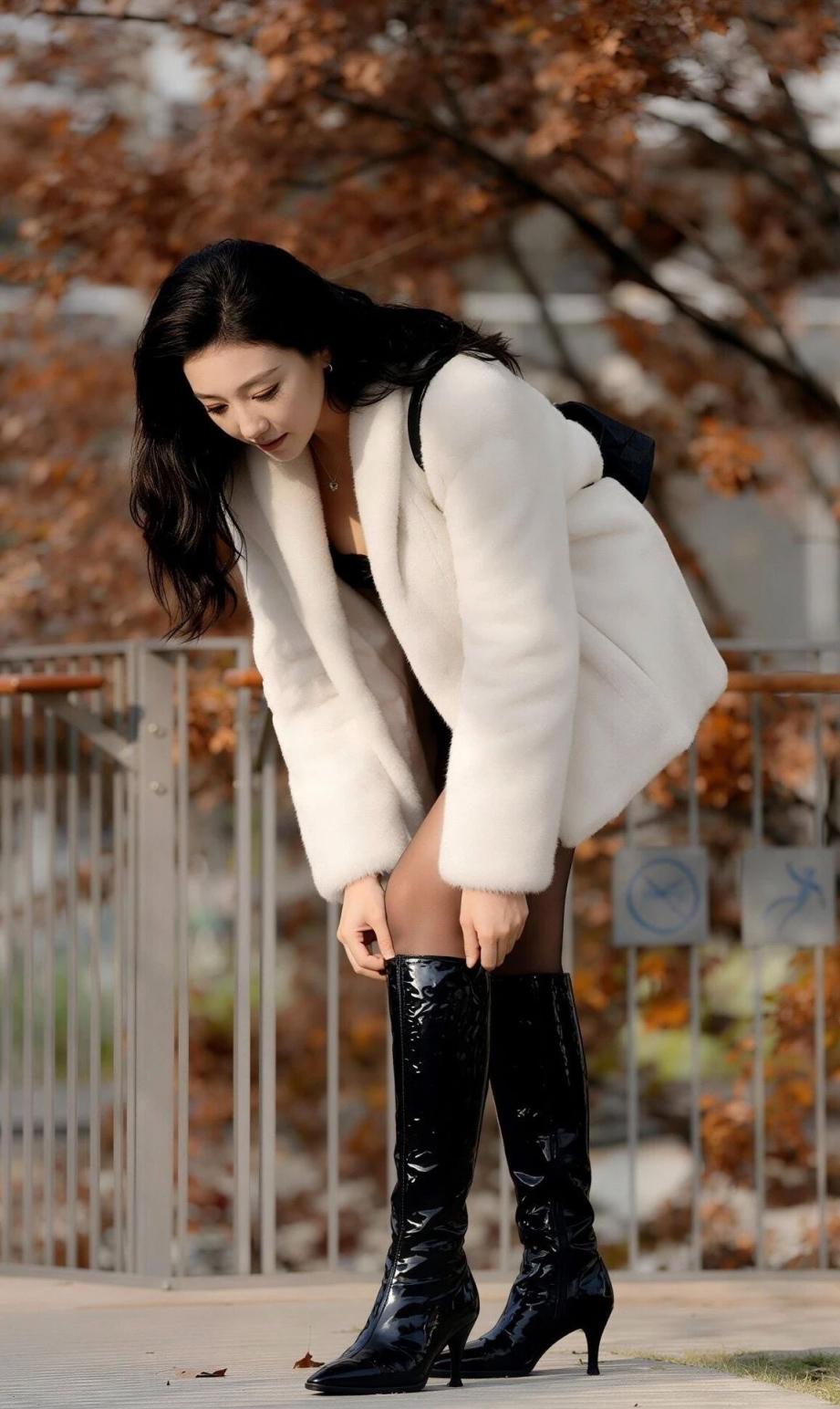 包臀裙，纤腰黑丝大长腿