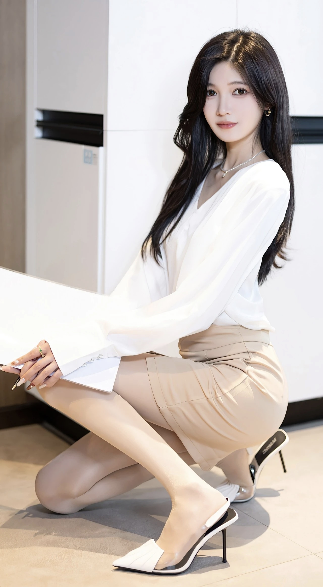 包臀裙，高跟肉丝大长腿